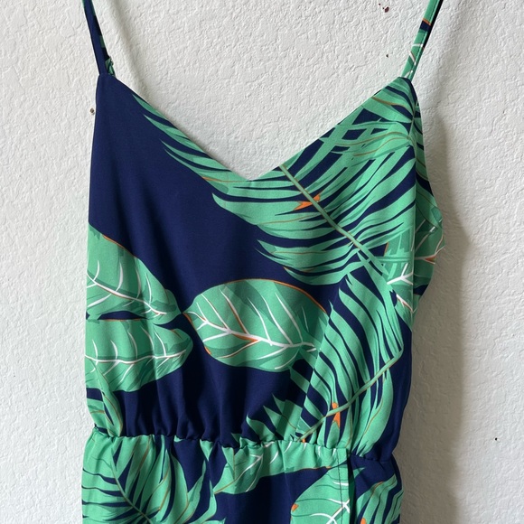 Summer blue and green tropical print sundress small - Picture 2 of 8